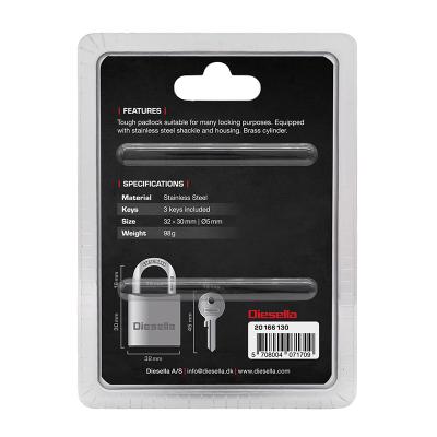 Hængelås 32 mm Rustfri Stål